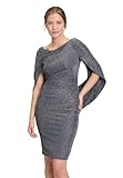 Vera Mont Damen Cocktailkleid im Glitzer-Look 36, Dunkelblau/Grau