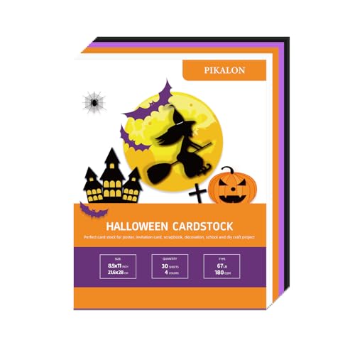 30 Sheets Halloween Cardstock 8.5 x 11 Inches, 67lb/180gsm Premium Colored Card Stock Paper for Kids Card Making DIY Craft Party Decorations School Student Supplies (Halloween)