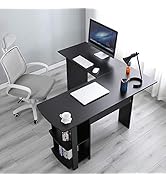SogesPower 53× 53 inches L-Shaped Desk Corner Computer Desk with Storage Shelf Modern Home Office...