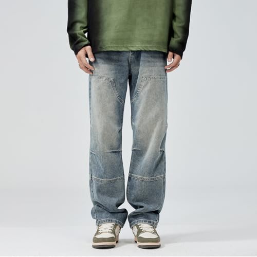 Jeans Pants Trousers Denim Spring and Autumn Men's Loose Classic High Street Retro Casual Wide Leg Style2