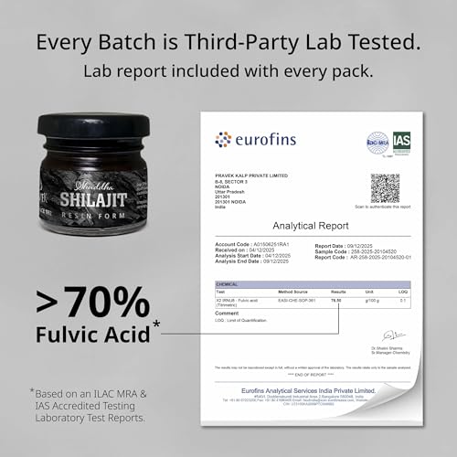 Image of Pravek Shuddha Shilajit /Shilajeet Resin Form 20g | 250mg - 500 mg per Serving | Boosts Strength, Stamina & Muscle Growth | Lab Tested | Highly Purified with 70% Fulvic Acid | Shilajit for Men & Women