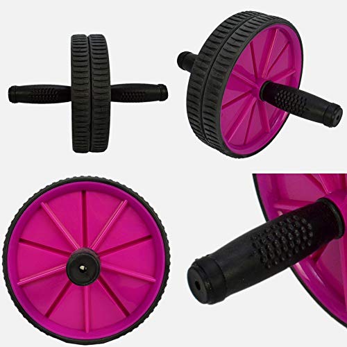 Roda para Exercícios Abdominais com Tapete Rosa CBRN14637