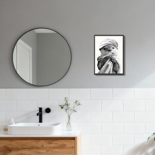 Cunegra 2 Stück Otter Bild Badezimmer Deko, Witzige Bilder Badezimmer, Bad Bilder Otter Poster, Witziges WC Deko Wandbilder, Wc Bild für Humor im Bad, Tierbild für Toilette, Ohne Rahmen, 20 X 30 cm
