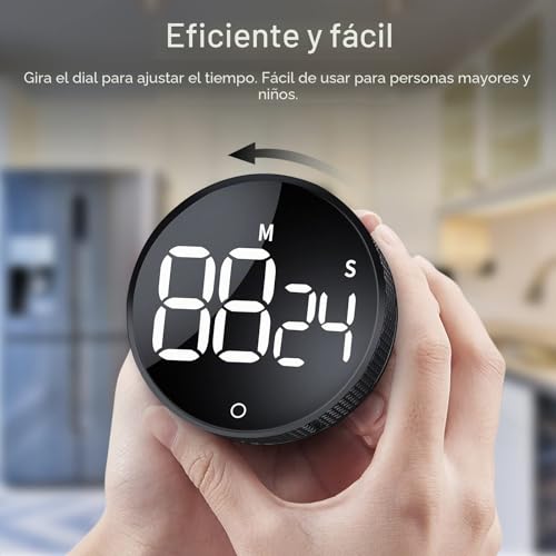 Miniatura 3 de Avinia Temporizadores Digitales De Cocina,Temporizadores Visuales, Pantalla Led Grande, Temporizador De Cuenta Atrás Magnético,Cocina, Fitness, Hornear, Estudiar, Fácil Para Niños Y Mayores,Negro