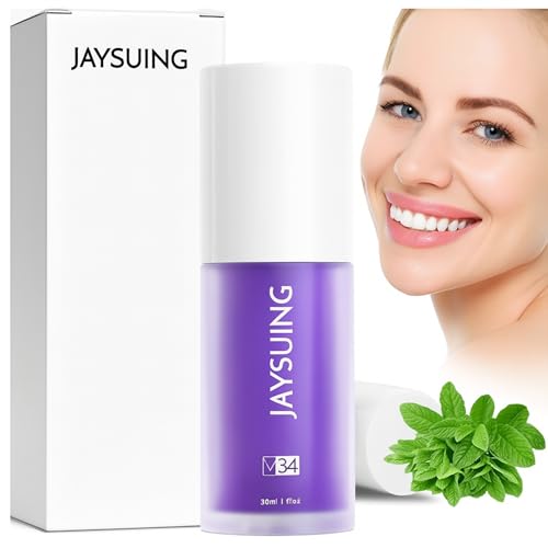 Pasta Blanqueadora Dental Morada V34 Espuma Correctora De Color Elimina Manchas Amarillas Sonrisa Brillante Sin Sensibilidad Dientes Más Blancos Instantáneamente Para Uso Diario Con Aroma Refrescante
