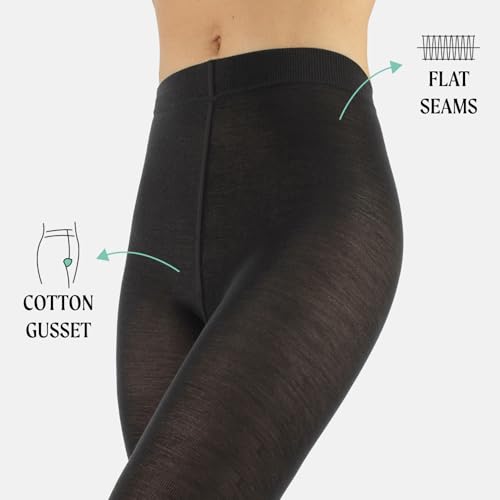Image of CALZITALY Woman Merino Wool Tights, 100 DEN Warm Tights, Multicolor Winter Pantyhose, S - XL - Made in Italy