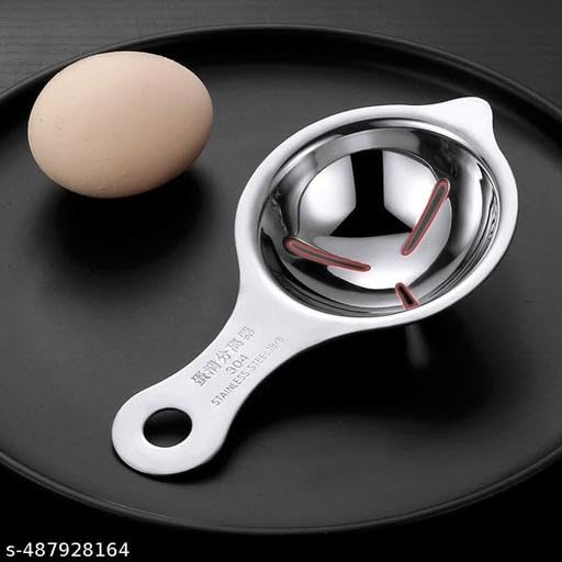 Radhehul 1pcs Egg Separator Extractor Stainless Steel Egg White Separator and Egg Yolk Separator Egg Divider Egg Strainer Filter Spoon Kitchen Baking Tools (Pack of 1) 1