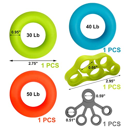 Vingerpolsversterkerset, 3 handgreepversterkers en 2 vingerweerstandsbanden voor trainingsstressverlichting… - Image 3