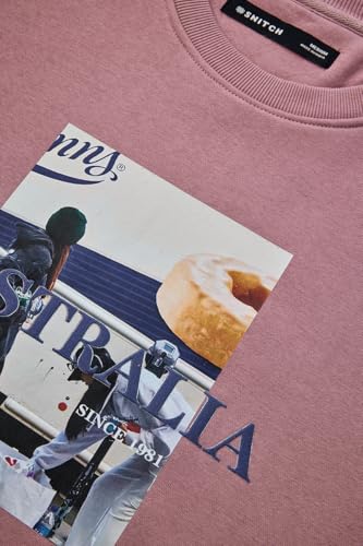Image of SNITCH Men's Sweatshirt | Trendy Graphic Print Pullover with Drop Shoulder | Stylish & Cozy Cotton Blend Soft Fabric for Everyday Casual Wear
