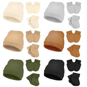 Toulite 6 Pack Preemie Hats Mittens...
