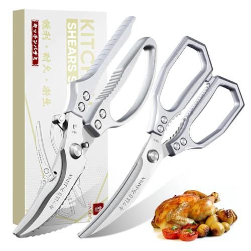 TIVOLI Silber Edelstahl Küchenscheren-Set - Profi Geflügelschere & Fleischschere, multifunktional und vielseitig für Fleisch, Knochen und Kräuter, spülmaschinenfest TIVOLI Silber Edelstahl Küchenscheren-Set - Profi Geflügelschere & Fleischschere, multifunktional und vielseitig für Fleisch, Knochen und Kräuter, spülmaschinenfest