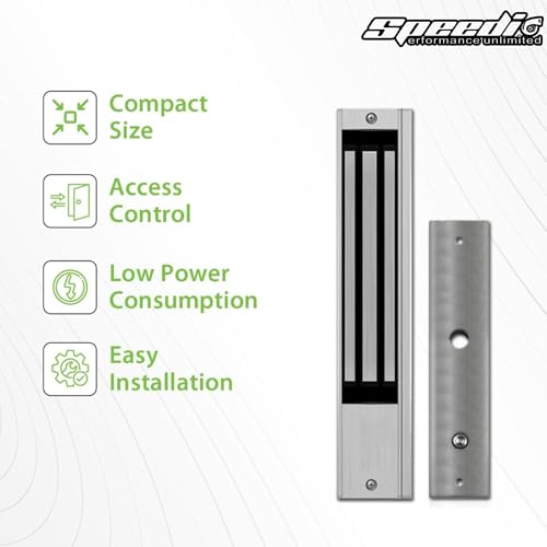 Image of Speedio 280KG Electromagnetic Door Lock (600 lbs) - EM Lock for Access Control System | 12V DC Magnetic Door Lock for Glass, Wooden & Metal Doors | Office, Home, CCTV Security Door Magnet Lock