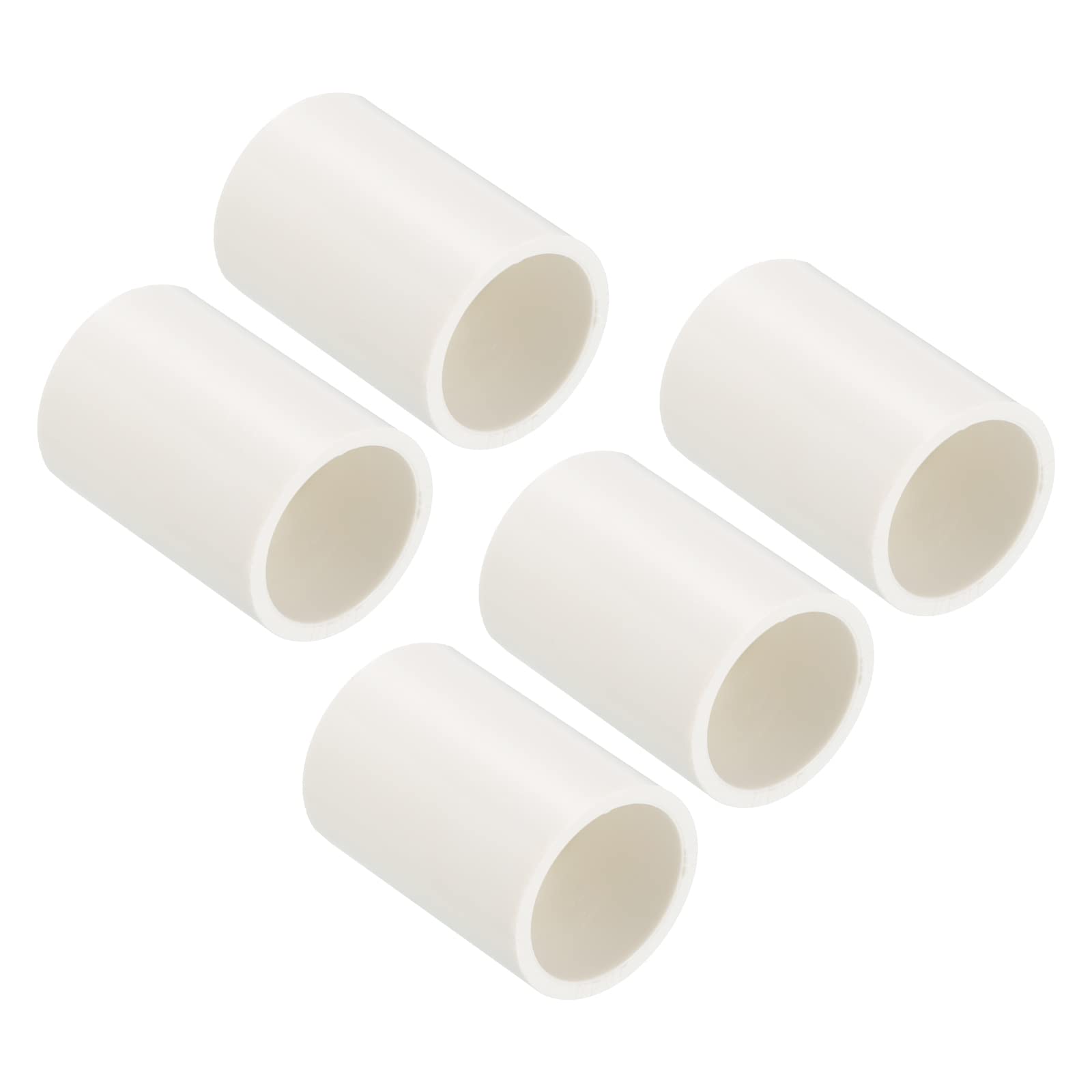 sourcing map 5 Pack PVC Pipe Fittings - Water Pipe Quick Connectors Adapters, Straight Coupling Socket, Apply to Outdoor/Garden (20mm ID)