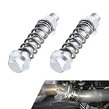 Qurbuns 2 PCS Exhaust Manifold Bolts and Nuts Kit, M10 x 1.5mm Exhaust Flange Bolt with Spring, Carbon Steel Professional Flange Bolts for Exhaust Gasket, Replacement Accessories for Most Cars