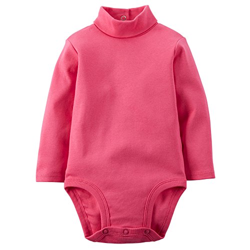 Carter's Baby Girls' Cotton Turtleneck Bodysuit (3 Months, Pink)