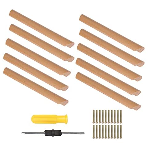 SHANOER 10PCS Wooden Cabinet Pulls Handles Cover