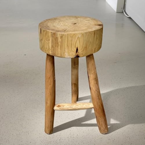 Generico Taburete marroquí de madera maciza