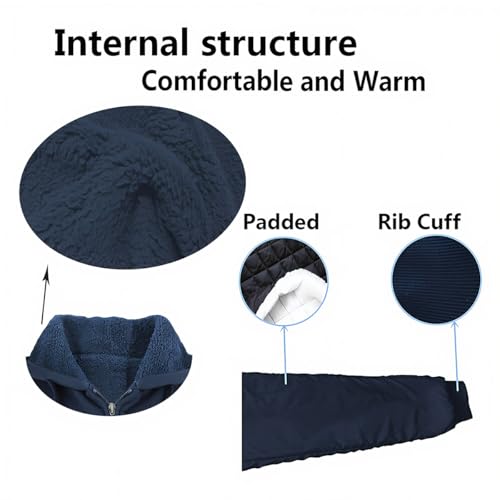 Image of MINANUO Zip Up Hoodie Men Warm Heavyweight Sherpa Lined Fleece Hoody Jacket Winter Coats