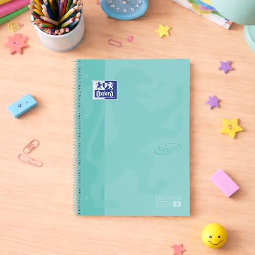 Miniatura 6 de Oxford Cuaderno A4 , Europeanbook 1, Tapa Extradura, Espiral, Cuadrículada 5x5, 80 Hojas, Color Ice Mint