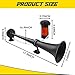 GAMPRO 24V 150DB Car Air Horns, 18 Inches Chrome Zinc Single Trumpet Truck Air Horn with Compressor for Any 24V Vehicles Trucks Lorrys Trains Boats Cars (black)