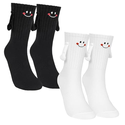 SURALIN 2 Paar magnetische Socken mit H&auml;nden, Unisex, Handhaltesocken, lustiges, albernes Geschenk, Geburtstag, Ehemann, Ehefrau, Freund, Familie, Partner, Paar, Unisex