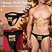 Men's Thong Underwear, Low Rise G-String Bikini Briefs, Sexy T-Back for Gym & Sport(M062+R200-Black-M