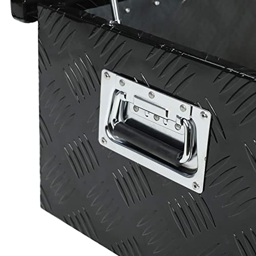 Lucasng 39"X13"X10" Black Aluminum Heavy Duty Pick Up Truck Truck Bed Tool Box Trailer Storage Tool Box W/Lock & Keys #TOP7