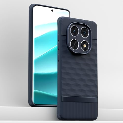 Image of Pikkme Back Cover for Redmi Note 14 Pro 5G Camera Protection 3D Hexa Cube Design Silicone Protective Bumper Case (Blue)