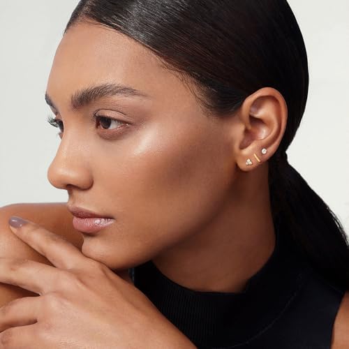 Gold Flat Back Earrings for Women, 3Pairs 14k Gold Plated Flatback Stud Earrings Set, Tiny Hypoallergenic Cartilage Helix Tragus Piercing Earring Trendy Stuff Fashion Jewelry Gifts2