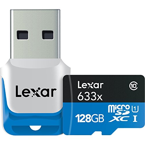 Lexar Hochleistungs-Flash-Speicherkarte microSDXC 633x 128GB UHS-I/U3 mit USB 3.0-Lesegerät - LSDMI128B1NL633R