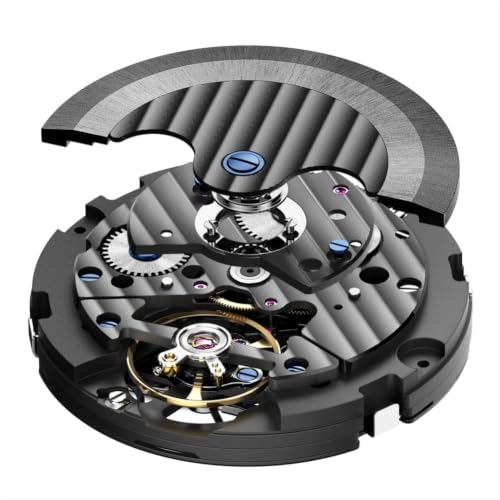 Image of OLEVS Luxury Watches for Men Black Mechanical Wrist Watch Self Winding Automatic Tourbillon Watches Skeleton Waterproof Mens Wrist Watch