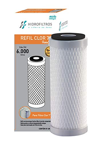 Refil Carbon Block P/ Bebedouros e Pias 7 Polegadas 5 Micras - Hidro Filtros