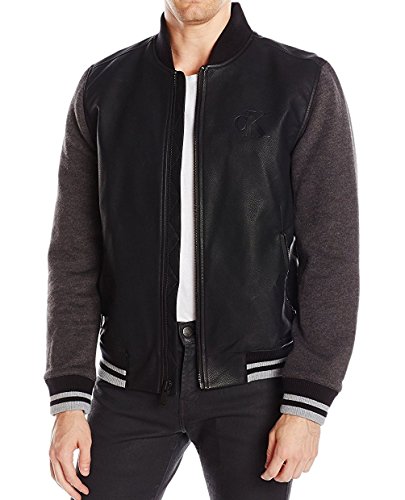 Calvin Klein Jeans Men's Mixed Guage Baseball Jacket