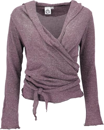 GURU SHOP Wickelshirt, Baumwollstrick Pullover, Wickeljacke - Altrosa,...