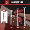 #10x3 Inch 304 Stainless Steel Deck Screws 500 PCS - Corrosion-Resistant Outdoor Wood Fasteners for Fences, Decks, Wood Project - T25 Star Drive Bit #1