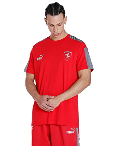 Puma Ferrari Race MT7 Monochrome tee Co Camisa, Rosso Corsa, S Hombre/Unisex