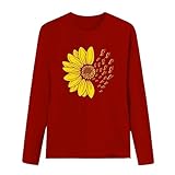 Genérico Camisetas De Mujer Invierno Camiseta versátil Informal Diaria con Estampado de Manga Larga de Color sólido de otoño 2024 para Mujer Blusas Y Camisas De Mujer Sexy (Red, M)