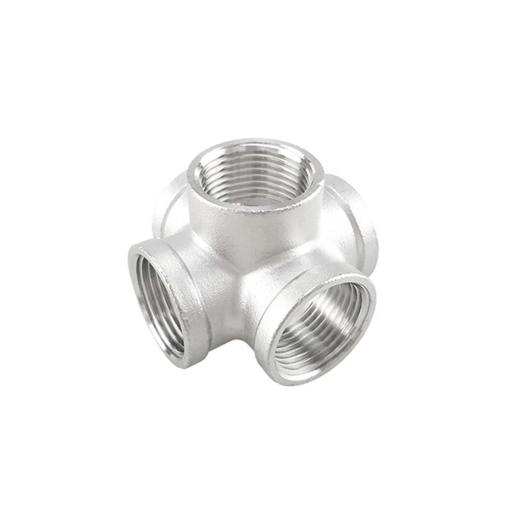 Conexión De Tubería De Rosca BSP Hembra Conector De Cruz Igual De 5 Vías, For Jardín Doméstico Acero Inoxidable 304 Accesorios De Tubería De 5 Vías (Size : 1")