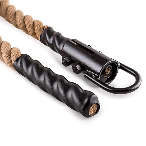 Image of UPHILL Sporting Jute Climbing Rope 12 ft 36 mm Thickness | Iron Handle u Shape Hook Rope Best Home Gym Equipment (12 Ft)