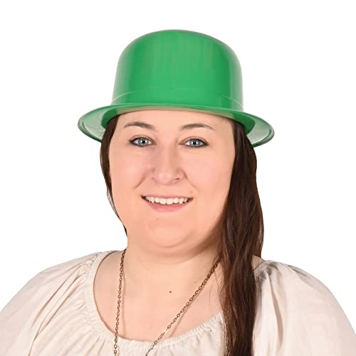 Beistle Plastic St Patrick's Day Derby Hats, Set of 6 Green with Shamrock Design, Irish Party Accessories for Parades Pub Crawls Festive Events and Holiday Celebrations by Beistle - Image 4