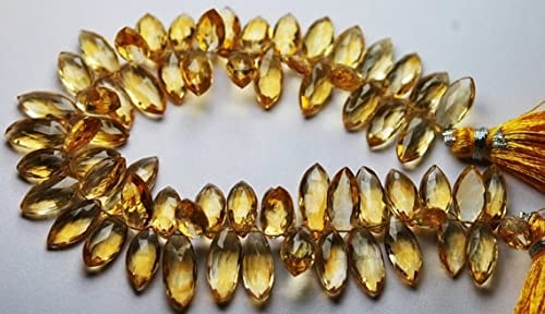 Citrine Faceted Marquise briolettes 12-15mm fil de pierre fine pour collier