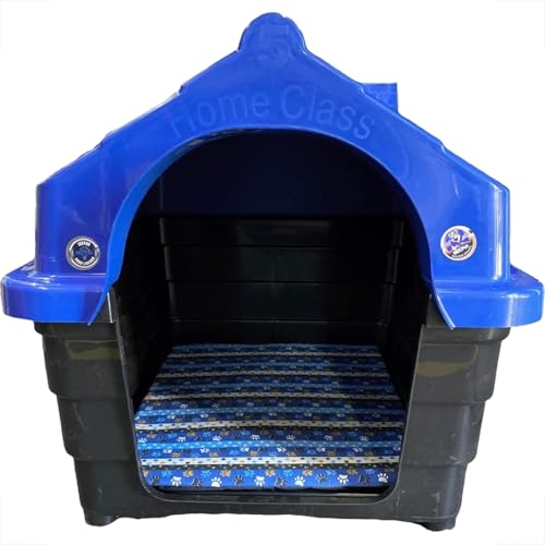 Casinha Casa Plástica Cachorro Gato Porte Pequeno Mecpet (Azul, Nº 02)
