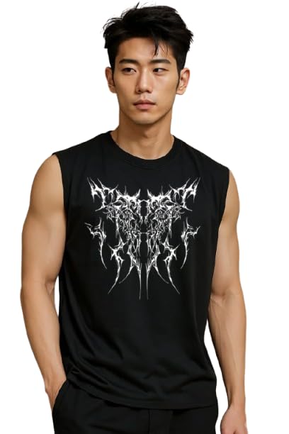 Tank Tops Sleeveless T-Shirt for Men Gym Wear Vest Printed Stylish Round Neck Running for Sports Workout Fitness & Casual or Beach Wear