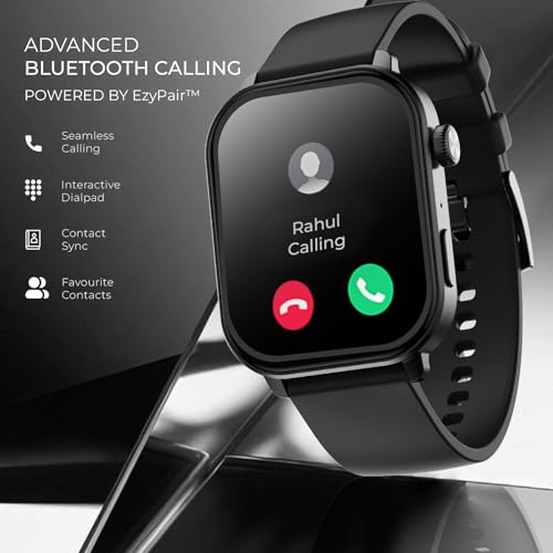 Image of beatXP Unbound Pro 1.96 inch Super AMOLED Display Bluetooth Calling Smart Watch, Metal Body, Rotary Crown, 410 * 502px, 800 Nits, 60Hz Refresh Rate, 100+ Sports Modes, 24 /7, IP67 (Black)