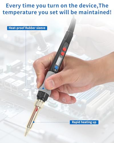 Zhufas Soldeerboutset, 110 W led-soldeerbout met instelbare 180 °C - 500 °C, met aan/uit, 10 g soldeerdraad - Afbeelding 6