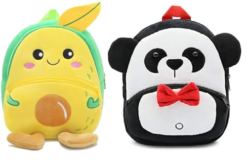 Image of blue tree Cute Boy's and Girl's Plush Bag Medium Quality Full Embroidery Designs Mini Travel Backpack Mango (Mango-Nw Black panda)