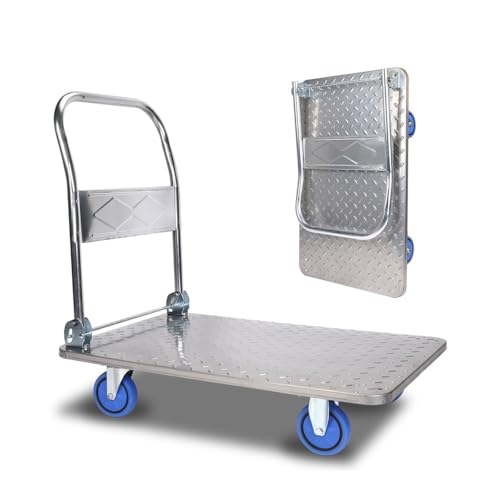 Carretilla plegable de acero con plataforma grande miniatura 1
