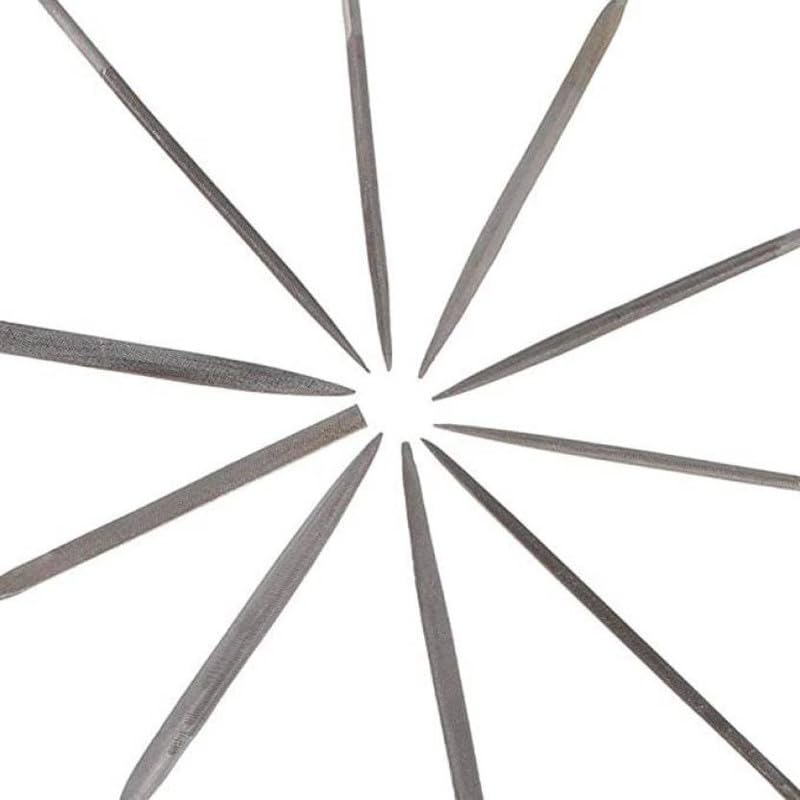 TOOLBUX 10Pcs Needle File Set (4x160mm) - High Precision Mini Combination Chisel Set with 10 Unique Shapes for Metal, Glass, Ceramic & Jewelry Work (Pack of 10) 2