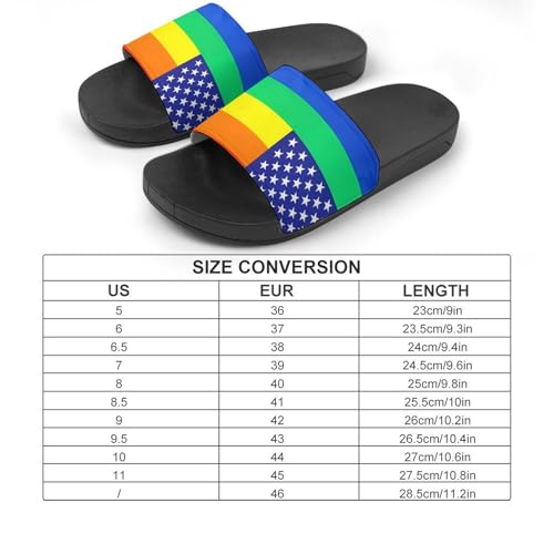 Gay Rainbow Pride LGBTQ Star U.S. House Sandals Non-Slip Bathroom Slippers Beach Summer Shoes for Men Women2
