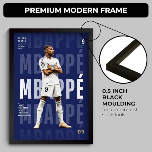 Image of Funk You Store Mbappe Poster Framed | Kylian Mbappe Lottin Wall Art Posters Framed | Real Madrid Edition Football Legend | Premium Sports Decor for Frace Football Fans | Motivational Wall Poster (F 255)